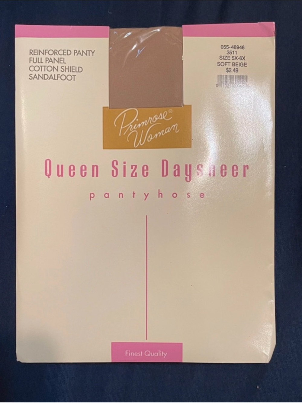 Vintage! Primrose Woman Queen Size Daysheer Pantyhose (Size 5X-6X; Deadstock)